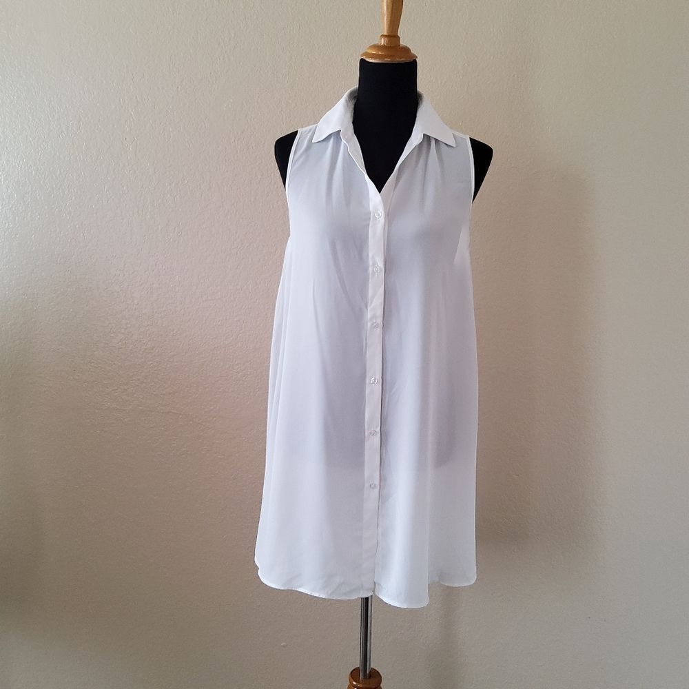 NWT Three Eighty Two Button Down Sleeveless Collared Mini Revolve Dress XS